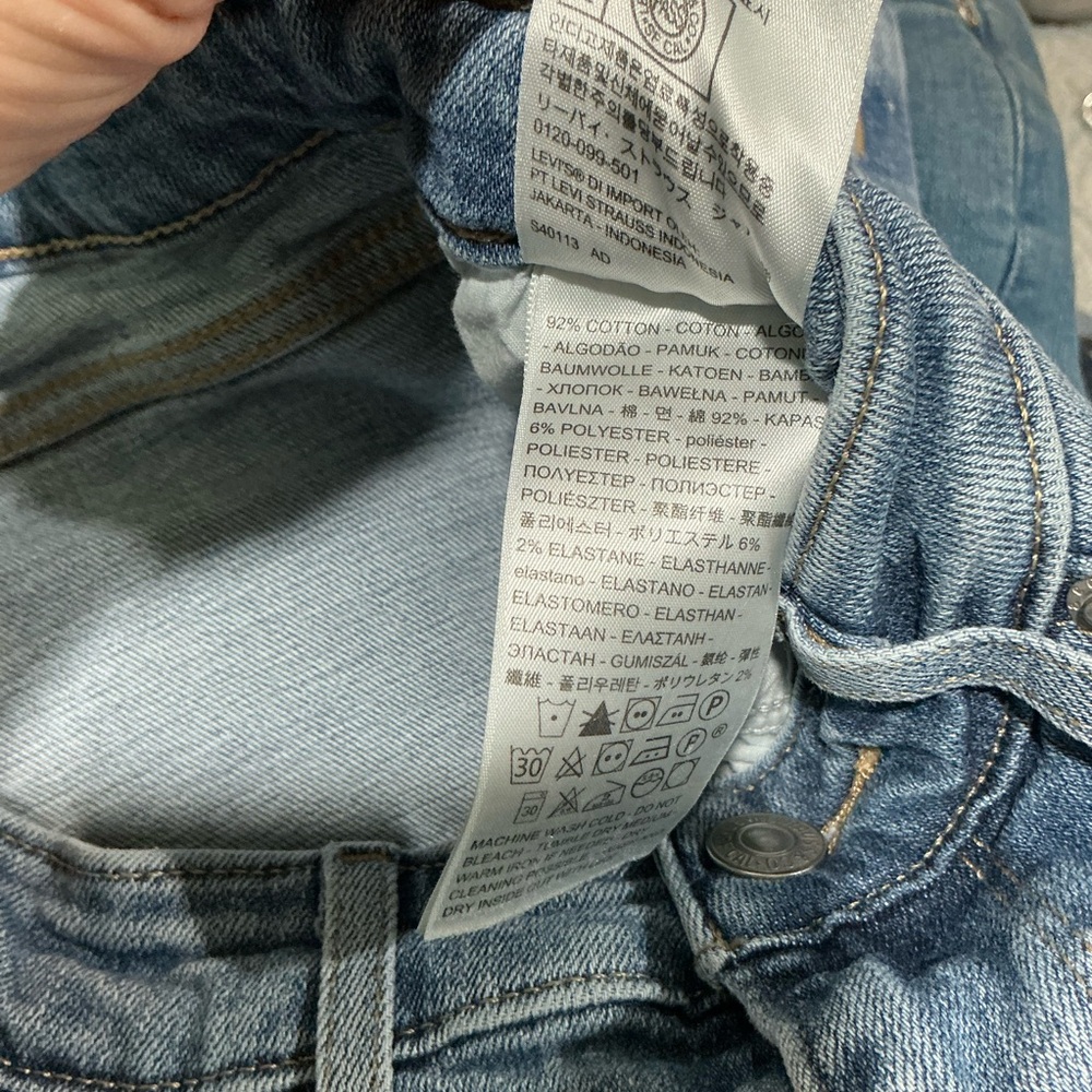 🤎 Levi’s 721 High Rise Skinny Blue Denim Jeans Raw Hem - 6/28 - Picture 5 of 6